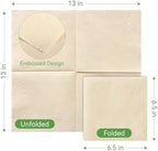 MORGIANA Lunch Napkins, 200 Count Bamboo Compostable Napkins Disposable, 2-Ply - 6.5 x 6.5 Inch Folded - Soft, Absorbent & Unbleached for Weddings, Party, Cocktail Bar