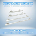 24” Skyline Grab Bars for Shower in 1.25” Dia | ADA Handicap Grab Bars for Wall in Polished Chrome Finish | Made from 304 Stainless Steel & Holds up to 500 lbs
