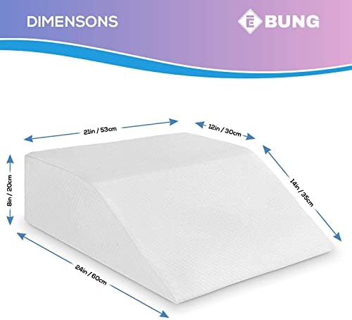 Ebung Memory Foam Leg Elevation Pillow - Support Pillow to Raise Feet for Better Elevation, Circulation, Leg Swelling Wedge Design for Comfort and Recovery