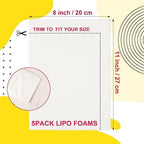 Ecmln 5 Pack Lipo Foam Pads - 8'' x 11'' Lipo Foam Board Lipo Foams Post Surgery for Liposuction Surgery Recovery, Using with Flattening Abdominal Compression Garments(0.5 Inch Thickness)