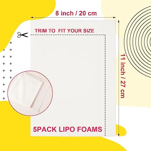 Ecmln 5 Pack Lipo Foam Pads - 8'' x 11'' Lipo Foam Board Lipo Foams Post Surgery for Liposuction Surgery Recovery, Using with Flattening Abdominal Compression Garments(0.5 Inch Thickness)