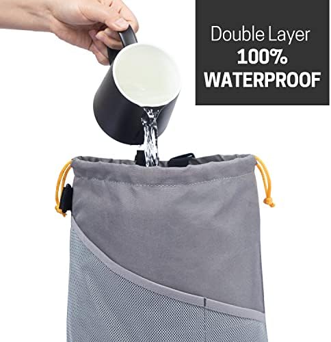 GNEGNI 2PCS Car Garbage Can, Hanging Car Trash Bag with Waterproof Leakproof Lining