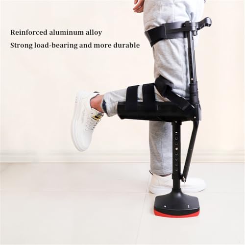 Hands Free Crutch, Ankle Fracture Walker Height Adjustable Knee Crutches for Adults Non-Slip Assistive Device Walking aids,Leg Support,Freedom Leg Brace,Right Leg
