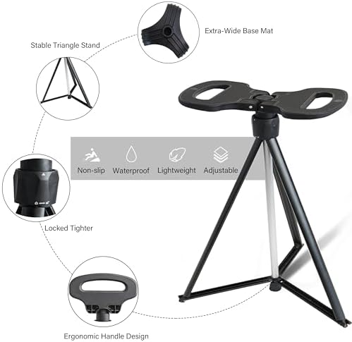 Cane with Seat 2-in-1 Portable Walking Stick with Seat for Men & Women Folding Lightweight Sturdy Tripod Cane Foldable Stool Mobility Aid Crutch Chair with Travel Bag for Elderly, Seniors & Handicap