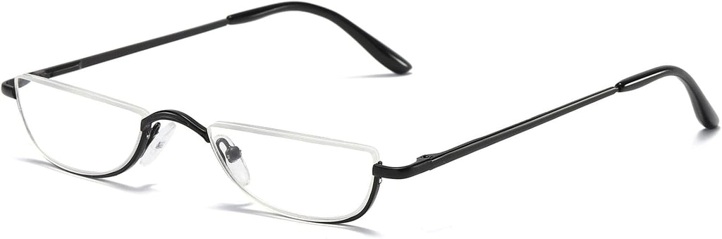 Metal Half Moon Reading Glasses Spring Hinge Half Frame Readers Eyeglasses for Men Women