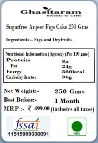 Ghasitaram Gifts Rakhi Gifts for Brothers Rakhi Sweets - Sugarfree Anjeer/ Figs Cake with Pearl Beads Rakhi