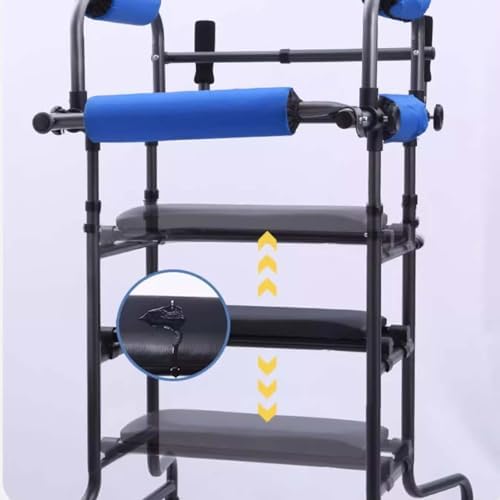 8 Wheels Walkers for Seniors, Height Adjustable Elderly Walking Mobility, Portable Medical Walker 350lbs Capacity, Standing & Walking Mobility Aid, for The Elderly, Disabled, Stroke