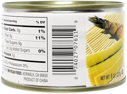 MW Polar Canned Vegetables, Sliced Bamboo Shoots, 8 Oz (Pack Of 12)
