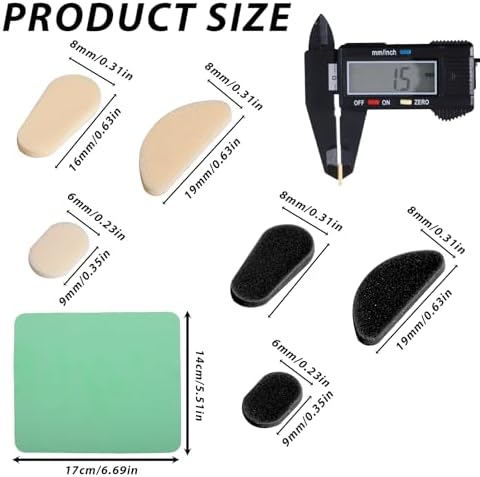 Foam Nose Pads for Glasses with 1 Pcs Green Eyeglass Cloth 24 Pairs Glasses Support Noses Pads Soft Foam Self-Adhesive Nose Pad Thin Nosepads Sponge Anti-Slip Noses Pad for Sunglasses