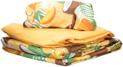 ForPro Premium Designer Microfiber 3-Piece Massage Sheet Set, Coco Mango, Ultra-Light, Stain and Wrinkle-Resistant, Includes Flat and Fitted Sheets and Face Rest Cover
