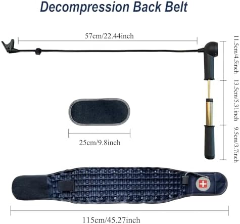 Decompression Back Belt for Pain Relief,Lower Back Traction Device for Women and Men One Size Fits 29-49 inches Waist (Blue)