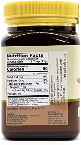 Black Seed Honey with Propolis - Not Mixed with Oil or Powder - Gluten Free - Non GMO - Organic Honey - Immune Booster - 100% Natural Raw Honey 500g / 17.6oz