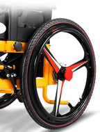 24 Inch Rear Wheels Replacement Wheels, PU Solid Tires, Aluminum Rim Handrim with 17mm Bearings for Electric Wheelchair