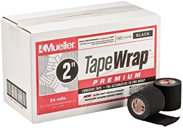 Mueller TapeWRAP Premium Cohesive Tape, 3� x 6 yd, Black, 24 Rolls
