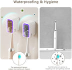 Toothbrush Holder Wall Mounted Toothbrush Holders for Bathrooms, Tooth Brush Holder for Travel and Home, Single Toothbrush Organizer with Cover for Shower 2PCS