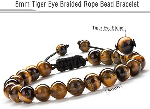 Men Women 8mm Tiger Eye Stone Beads Bracelet Elastic Natural Stone Yoga Bracelet Bangle