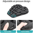Motorcycle Seat Cushion Inflatable Pad, Pressure Relief Ride Motorcycle Air Cushion Cover Large for Cruiser Touring Saddles Compatible with Harley Davidson Motorcycle (Standard-Black)