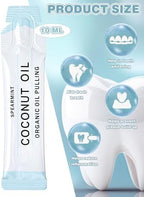 Loopeer 50 Pcs Organic Oil Pulling Travel Sachets Coconut Peppermint Oil Pulling Coconut Oil Pulling for Teeth Coconut Mouthwash for Teeth Whitening and Healthy Teeth