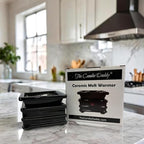 The Candle Daddy Electric Wax Melt and Candle Warmer - Safe No Flame/No Bulb - Square Pagoda Shape Black Ceramic