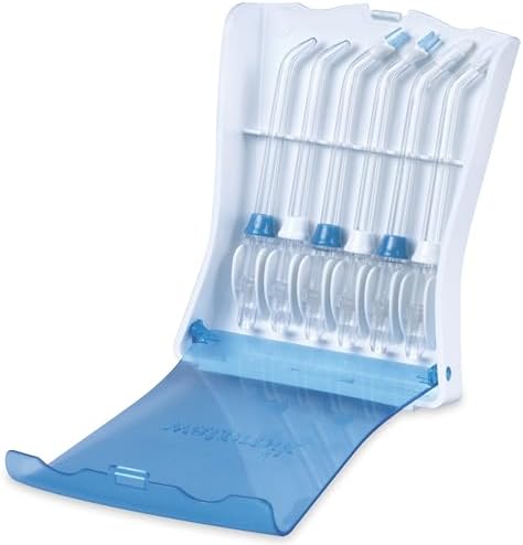 Waterpik Water Flosser 6 Count Replacement Tips With Case, Convenient, Hygienic and Sturdy for Easy Storage and Travel, Includes Precision, Orthodontic, Plaque Seeker Refill Heads Nozzles
