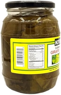 Krinos Grape Leaves in a Jar - Gourmet Leaves Premium Quality, 2 lbs (907 grams)