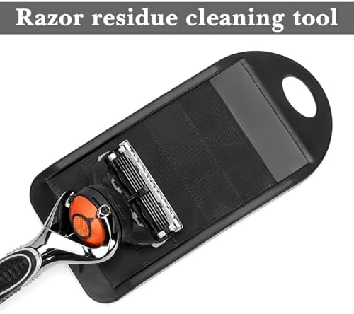Linkidea Portable Rubber Razor Blade Cleaner Tool for Shaver Maintenance, Prolongs Razor Use Life, Compatible with Gillette Basic 5, Fusion, ProGlide (Black)