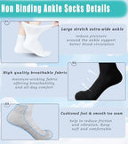 Men's Diabetic Socks Extra Width for Swollen Wide Feet,Neuropathy,Bariatric,Non Binding Loose Fit Ankle Sock 6 Pairs