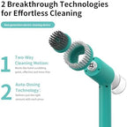 Dual-Rotation Electric Scrubber - IPX5 Waterproof Multi-Surface Cleaning Brush for Bathroom, Kitchen, Tile, Glass & More - Includes 4 Brush Heads (Nylon/Sponge/Crevice/Flat)