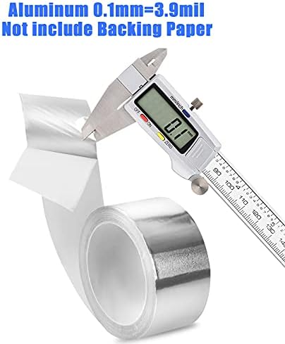 Romeda Aluminum Foil Tape, 2 inch x 65 Feet Foil Tape (3.9 mil), Silver Insulation Adhesive Metal Tape, High Temperature Heavy Duty HVAC Tapes for Ductwork, Dryer Vent, HVAC