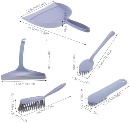 Holibanna Mini Desk Broom and Dustpan Set 5pcs, Portable Desktop Cleaning Brush Kit for Home and Office, Lightweight Handheld Sweeping Tools for Dust and Car Detailing