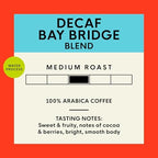 San Francisco Bay Decaf Whole Bean Coffee, Decaf Bay Bridge Blend (32 oz Bag), Medium Roast Coffee Beans, Swiss Water Process