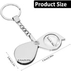 20X Mini Pocket Magnifying Glass, Small Jewelers Magnifier Silver Foldable Rotating Loupe Magnifier Keychain for Reading Newspaper, Book, Magazine, Hobby Jewelry, Gems, Diamonds