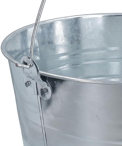 15L Galvanised Steel Metal Bucket Pail Water Coal Fire Greenhouse Garden Plants 1pc