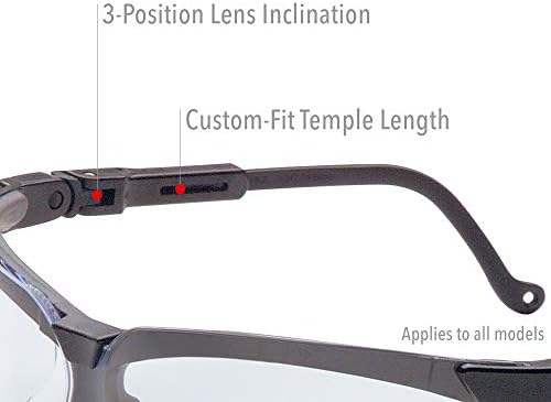Honeywell Uvex Genesis Safety Glasses with Uvextreme Anti-Fog Coating, Black Frame