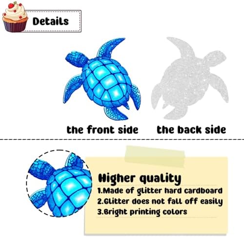 18 PCS Swimming Sea Turtle Cupcake Toppers for Boys Girls Baby Shower Under the Sea Ocean Cake Decorations Blue Neon Turtle Birthday Party Decorations Supplies