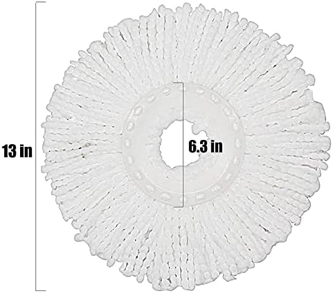 5 Replacement Mop Micro Head Refill for 360° Spin Magic Mop-Microfiber Replacement Mop Head-Round Shape Standard Size