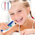 Denture Toothbrush 2-Pack Dual Head Manual Brush for Dentures and False Teeth with Ergonomic Handle Compact Size for Oral Blind Area Cleaning