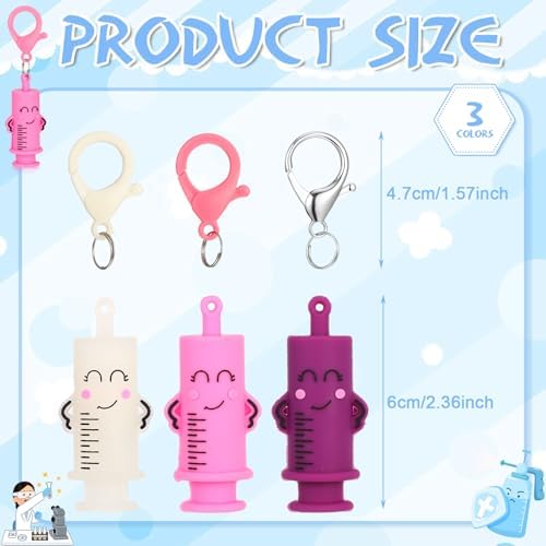 3 Pcs Nurse Ampule Bottle Opener Keychain Gifts, Ampoule Breaker Glass Med Vial Opener Nurse Accessories, Nurses Week Appreciation Graduation Gifts (Translucent White,Purple,Pink)