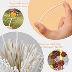 30 Pcs White Lollipop Sticks, 4 Inch Paper Candy Sticks for Homemade Candy Cookies Dessert Cupcake Toppers