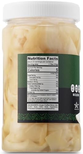 Best of Thailand Japanese White Pickled Sushi Ginger | No MSG | 2 Jars of 12oz Fresh Sliced Young Gari Pickled Ginger in All Natural, Sweet Pickling Brine with Color | Fat-Free, Sugar-Free, Kosher