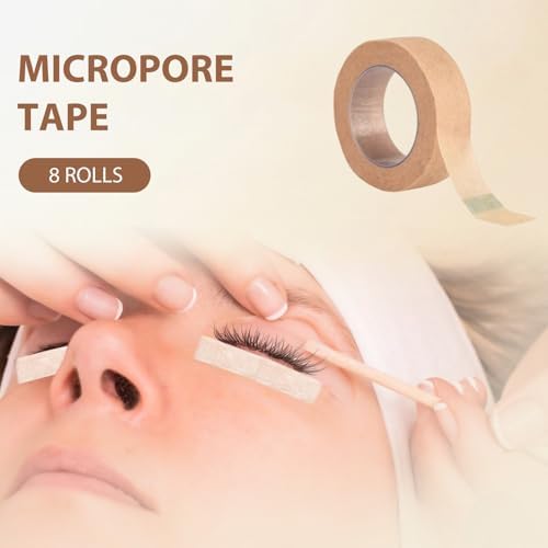 8 Rolls Nose Tape for Rhinoplasty Shaping, 0.5 Inch x 10 Yards Micropore Medical Tape for Rhinoplasty Recovery, Sensitive Skin Wound Care & Surgical Tape Bandaging, Breathable