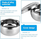 Agatige Shaving Bowl with Lid, Stainless Steel Shaving Soap Cream Bowl Shave Mug Container Face Cleaning Care Shave Tool for Men Wet Shave