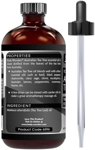 Australian Tea Tree Essential Oil | 100% Pure & Undiluted | 4 Fl. Oz (118 ml) | Therapeutic Grade | Packaged in USA