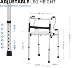 300LBS Lightweight Folding Walker with Seat,Storage Bag,Adjust Height (5'-6'5"), 2-in-1 Fixed/Cross Modes, Stable Aluminum Mobility Aid for Seniors, Post-Surgery Patients & Mobility-Impaired