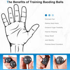 Learay 2Pcs Baoding Balls, Baoding Balls for Hand Therapy, Chinese Health Exercise Massage Balls with Carry Pouch for Stress Relief Meditation Ball(Gray/1.57 inch)