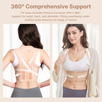 Fit Geno Posture Corrector for Women Invisilite: Invisible Lightweight Back Brace for Neck Shoulder & Upper Back Pain Relief - Improve Posture Correct Hunchback Slouching Under Clothes Large