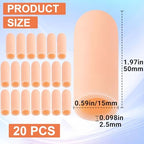 PAGOW 20 Pcs Gel Finger Support Protector Caps Gloves, Silicone Fingertips for Hands Cracking, Large Gel Finger Cots/Covers, Eczema Skin, Trigger Finger Arthritis Pain Relief