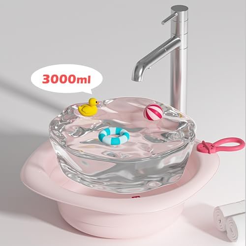 3-Pack Collapsible Wash Basin Set, Portable Foldable Plastic Basins for Baby Bottles, Kids, Camping, Travel, and Laundry