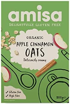 Amisa Organic Gluten Free Porridge Oats with Apple & Cinnamon 300g
