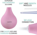 TopQuaFocus 8oz Enema Bulb Kit Anal and Vaginal Douche Bulb for Men Flushing System Enemas Silicone Bulb 4 Replaceable Tips (Pink, 224ml)